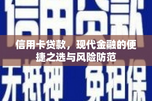 牡丹信用卡贷款，现代金融的便捷之选与风险防范