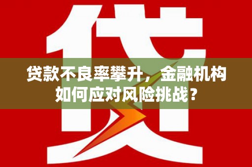 牡丹贷款不良率攀升，金融机构如何应对风险挑战？