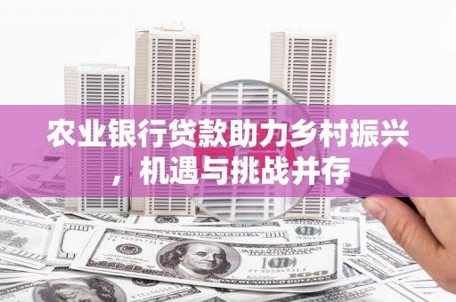 牡丹农业银行贷款助力乡村振兴，机遇与挑战并存