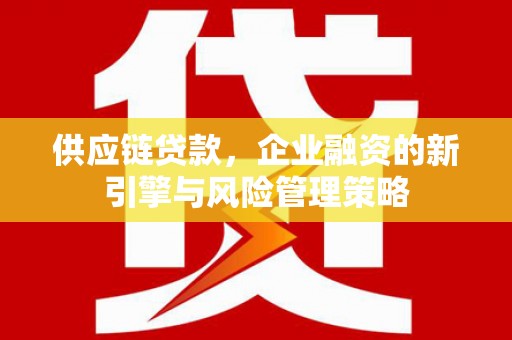 牡丹供应链贷款，企业融资的新引擎与风险管理策略