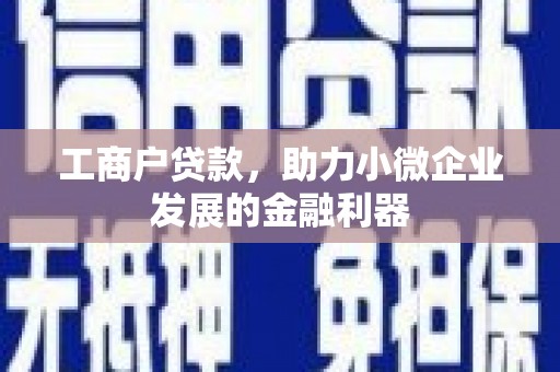 牡丹工商户贷款，助力小微企业发展的金融利器