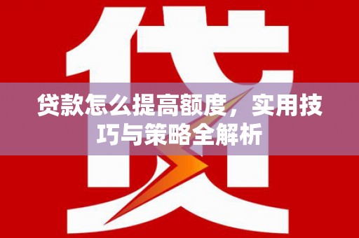 牡丹贷款怎么提高额度，实用技巧与策略全解析