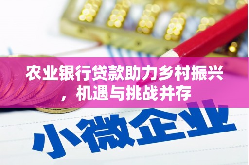牡丹农业银行贷款助力乡村振兴，机遇与挑战并存