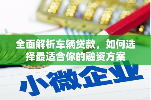牡丹全面解析车辆贷款，如何选择最适合你的融资方案