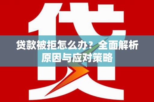 牡丹贷款被拒怎么办？全面解析原因与应对策略